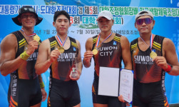 수원시청, 대통령기조정 남일 4X 대회 2연패 물살