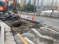 양주 옥정동에서 땅꺼짐 발생…시 도로 통제, 긴급 복구 중