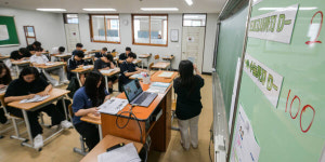 수능 D-100, 열공하는 용인 기흥고등학교 학생들 [포토뉴스]