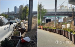 “공영주차장 텅텅, 제방도로 빽빽”...용인 신갈IC 인근 주차 몸살 [현장, 그곳&]
