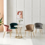 CZ4114 벨벳 조개 등받이 골드체어 4colors : 에버모스트