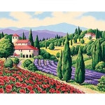 st2 푸른 정원의 집 (캔버스) 보석십자수 40x50ㄴ종이판넬형보석십자수 풍경보석십자수 풍경화보석십자수 : 모두모2