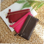 F8018 소가죽 카드지갑 심플 지퍼형 장지갑 : 파이브커머스