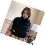 터들텍 터틀넥 로미홀리 여성 배색 트임 니트 케이프 숄 목도 : 도윤스테이유통