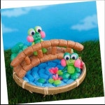 만들기 시니어 미술놀이 치매/4매 연못 집콕 미술 실버에듀 미니플레이콘개구리 : 두리우리스토어