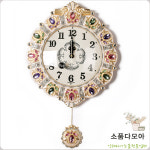 소품다모아 튜율립 무소음 추시계(골드,보라)벽시계/무소음벽시계/양면시계/디자인벽시계/인테리어벽시계/예쁜벽시계/모던벽시계/엔틱벽시계... 
