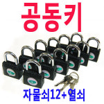 공동키/12개 자물쇠+열쇠1개 구성/12쌍둥이 자물쇠/학교/학원/사물함/pc방/메모리/그래픽 카드/모텔/여관/펜션/공용pc/공장/도난방지... 