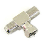 케이블마트 NG9309 안테나 T형 젠더 - RF (F)x2 / RF (M) 젠더 연결젠더 연결잭 확장단자 부품 커넥터 : 케이블마트