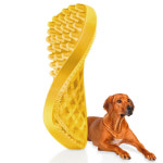 펫플러스미 실리콘 브러쉬 - 짧은털 강아지용 (옐로우) : 펫라인 시스템