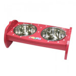 쏘아베 SOAVE 딸기 우드 2구 식기 강아지 밥그릇 고양이 급식 예쁜 깜찍한 물그릇 애완견 식탁 소형견 애완동물 전용 애견 쌍식기 세트 토이푸들... 