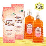 허니원 야생화 잡화 벌꿀 1kg(튜브)x2통 : 예찬닷컴