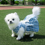 진주 리본 체크 강아지원피스 XS~XL 맞춤가능 핸드메이드 : 홍꾸야