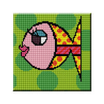 비즈 큐빅 보석십자수, 해피피쉬1 (20x20cm 전체사각) : 큐브아트