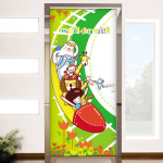 어린이집시트지 유치원현관문시트지 어린이집현관문시트지 맞춤 주문제작 가능 io070-핼로프렌즈 롤러코스터를타고 : 핑크와나무 데코