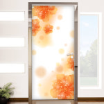 (현관문시트지/불투명시트지/맞춤 주문제작 가능) ih412-따스한 꽃빛/현관문시트지/인태리어/방문꾸미기 : 핑크와나무 데코