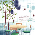 희망몰 그래픽스티커(자연) ps072-자작나무의 사랑고백 /데코스티커/유리스티커/포인트스티커 : 희망mall