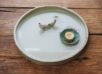 [하늘빚다]연잎 둥근 수반/ 메인접시 : 하늘빚다 도예공방