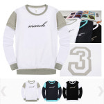 [JBRT-9549] 배색영문자수 맨투맨티 (3 color) : 후앙스