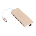 USB 타입C 연결 USB3.0 4포트 멀티 무전원 허브 골드 : 맘보케이블