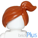 레고 헤어 와일드스타일 / 측면 말총머리 - 다크 오렌지 Dark Orange Minifig, Hair Female Ponytail Off-center 6122201 15427... 