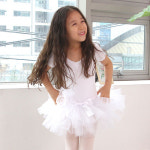 발롱 3부 화이트 유아 발레 튜튜 스커트(치마만) : 발롱