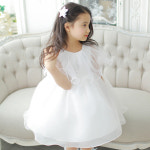 큐빅마들렌 화이트 아여아드레스 유아 화동 주니어 아기 돌잔치 콩쿨 돌드레스 : 도담도담아동드레스아동정장