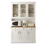 아메리칸 원목 주방 수납 장식장 그릇장 1300x450x2000, 7단, 크림화이트 : 꿈에그린가구