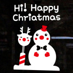 크리스마스 성탄절 스티커 눈꽃 창문 시트지 제작 하이 해피 크리스마스 : 뭉키데코