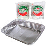 대한 웰빙 은박 도시락 간이 제과 용 일회용 소풍 레저 캠핑 알루미늄 김밥 빵 샌드위치 : 아이탑몰