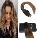 Sunny Hair Sunny 20inch Tape in Remy Human Hair Extensions Ombre 2 Fading to 6 Mixed Caramel Blonde : buying007