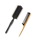 Aguder Natural Boar Bristles Round Hair Brush with Manchurian Ash Wood Handle Black Buffalo... PROD3 : buying007