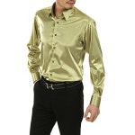 [이럭셔리클럽] (DS/1246) 은은한 광택,고급 실크셔츠,겨자색,Solid Silk Span Shirt(J6048),실크 와이셔츠, 남녀 맞춤셔츠 : eluxuryclub
