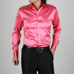 [이럭셔리클럽] (DS/1090) 은은한 광택,고급 실크셔츠,핫핑크 칼라,Solid Silk Span Shirt(J6023),실크 와이셔츠, 남녀 맞춤셔츠... 