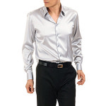 [이럭셔리클럽] (DS/1331) 은은한 광택,고급 실크셔츠,실버 그레이 칼라,Solid Silk Span Shirt(J6028),실크 와이셔츠, 남녀... 