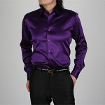 [이럭셔리클럽] (DS/1094) 은은한 광택,고급 실크셔츠,인디고 퍼플칼라,Solid Silk Span Shirt(J6061),실크 와이셔츠, 남녀 맞춤셔츠... 