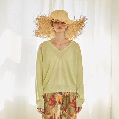 VIVID V NECK KNIT (APPLE GREEN) : 13MONTH | 네이버쇼핑
