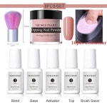 8Pcs/set Diping Nail Glitter 파우더 키트 핑크 그라데이션 프렌치 크롬 색소 네일 : 야부끄