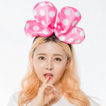 입체리본땡땡이머리띠(대)핑크 : 헬로우샵