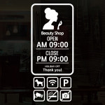 영업시간 스티커 오픈클로즈 시트지 레터링 문구 주문제작 OCS 031 뷰티 헤이샵 : 뭉키데코