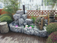 돌담 수반 2M 대형 frp 연못 실내 실외 수경정원꾸미기 테라스 힐링가든 조경인테리어 : 꼬모가든