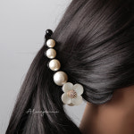 [엘리스젬마] 진주 펄 수선화 헤어바나나핀 / 헤어핀 110470 : softn