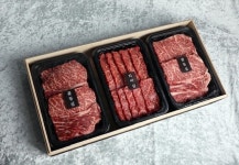 1++ 1.5kg 한우 살치살 등심2개 투뿔 한우 선물세트 소고기 예단 이바지 보자기 : 하늘마루축산