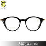 프론트아이웨어 안경 G2501 (47mm) C09 라운드 블랙/골드 콤비네이션  : LUXEYEWEAR