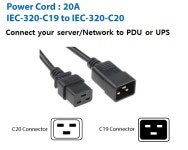 16A, IEC C19 to IEC C20 Power Cord, Plug, 케이블, Cable 2m : 슈나이더일렉트릭 공식스토어