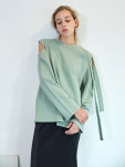 에콘 리본 맨투맨 디어그린 / EKHON RIBBON SWEATSHIRT DEER GREEN : EKHON