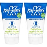 King of Shaves 킹 오브 쉐이브 페이스 워시 스크럽 125ml 2팩 Mens Face Wash & Daily Face Scrub 125ml TWIN-PACK : 마리오몰