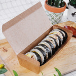 김밥 사이드 튀김 타코야끼 일회용 용기 크라프트 도시락 소, 600개 : 오렌지포장