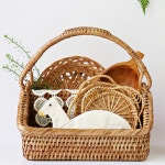 [살림일기] 라탄 손잡이 홈카페 캡슐 티코스터 정리 미니 바구니 인테리어 소품 : 살림일기