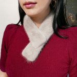 밍크 숏머플러 미니 넥워머 쁘띠밍크 모피머플러 퍼목도리 : 벨라도이