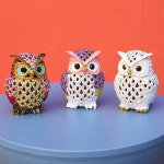 돈 잘버는 컬러 부엉이 장식품, 도자기 큐빅 보석함 인테리어 소품 장식 인형 : 소품관